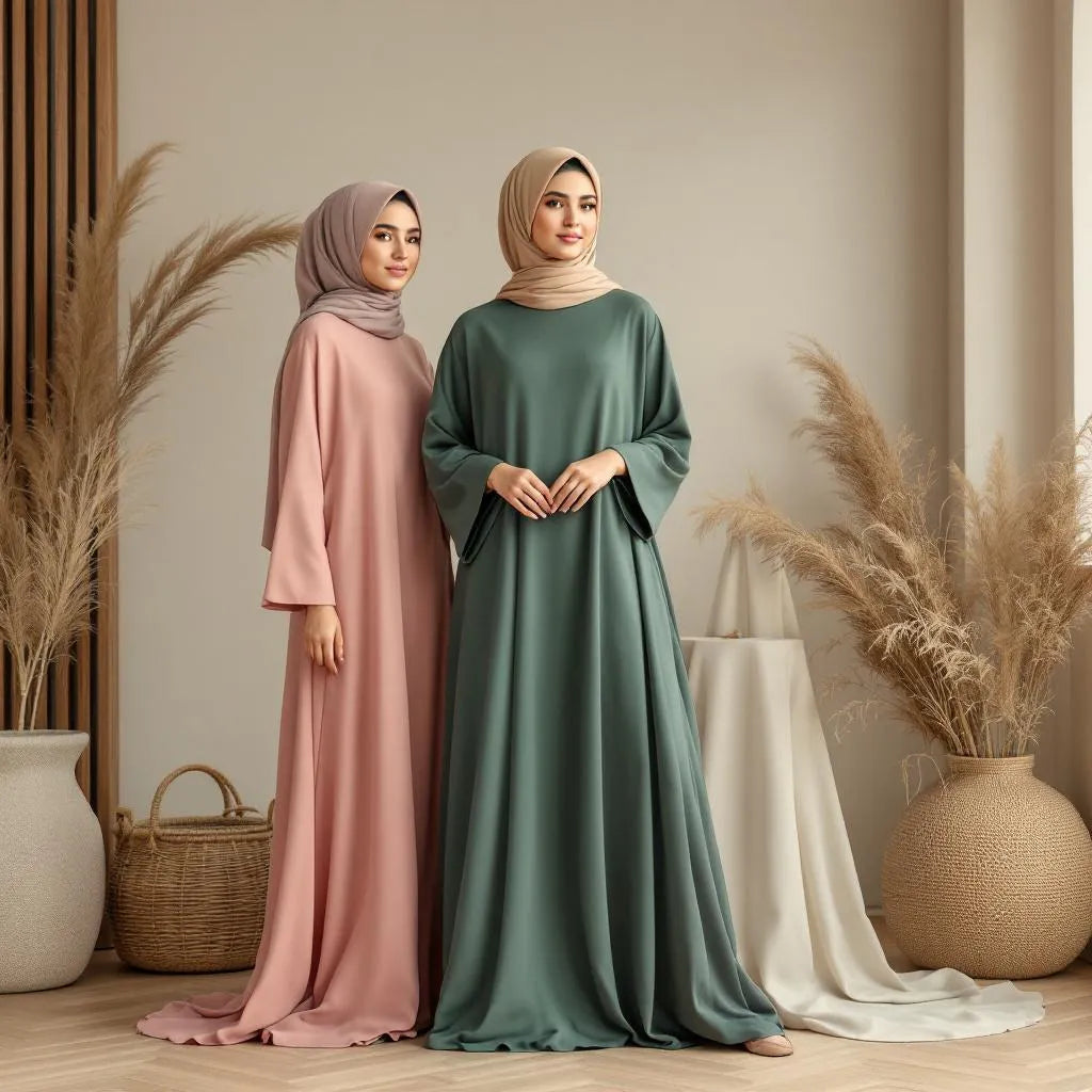 Abaya collection Ijaba automne en tissus Nida premium et crêpe opaque.