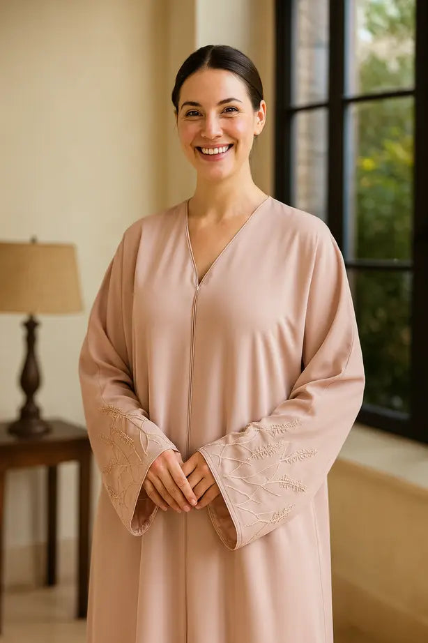 Abaya Broderie Manches Casual - L'Art de la Broderie au Quotidien