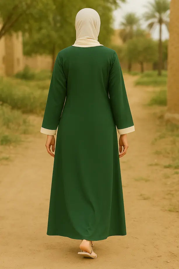 Abaya Perles Blanches - L'Élégance Précieuse Accessible