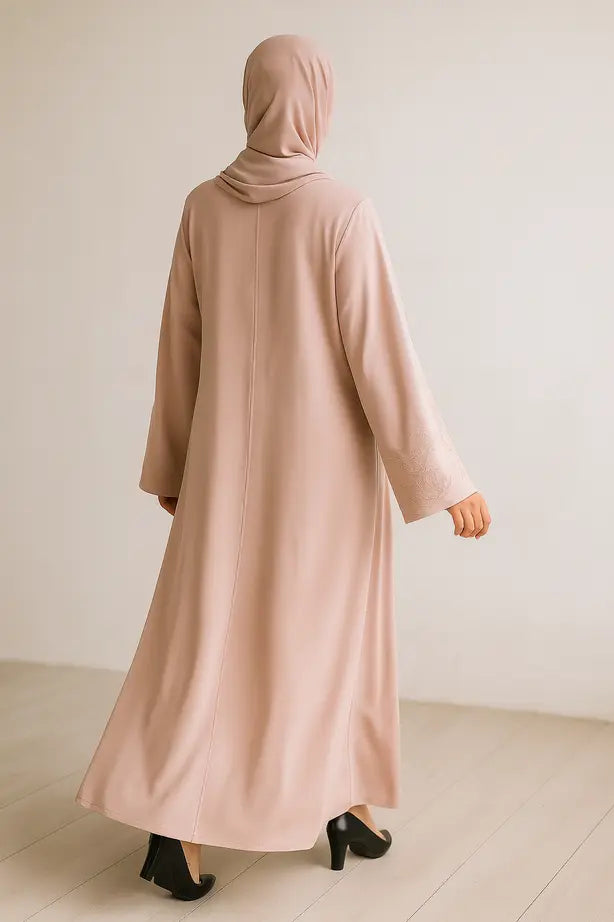 Abaya Broderie Manches Casual - L'Art de la Broderie au Quotidien