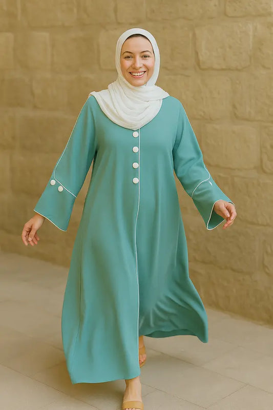 Abaya Boutons Décoratifs Manches - L'Art du Détail Raffiné