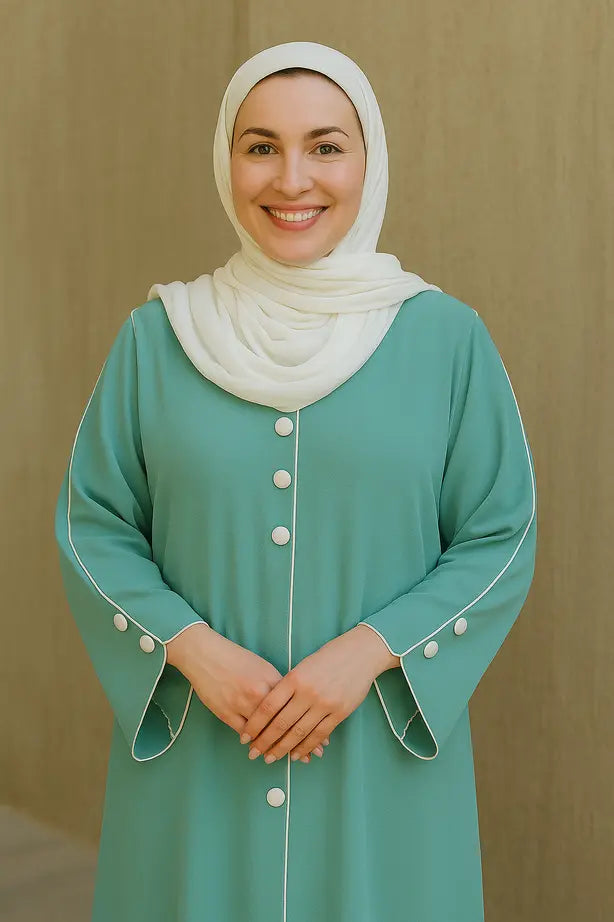 Abaya Boutons Décoratifs Manches - L'Art du Détail Raffiné